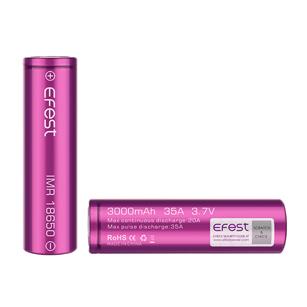 Fotografie Baterie Efest IMR 18650 - 2100mAh, 38A fialová 1ks