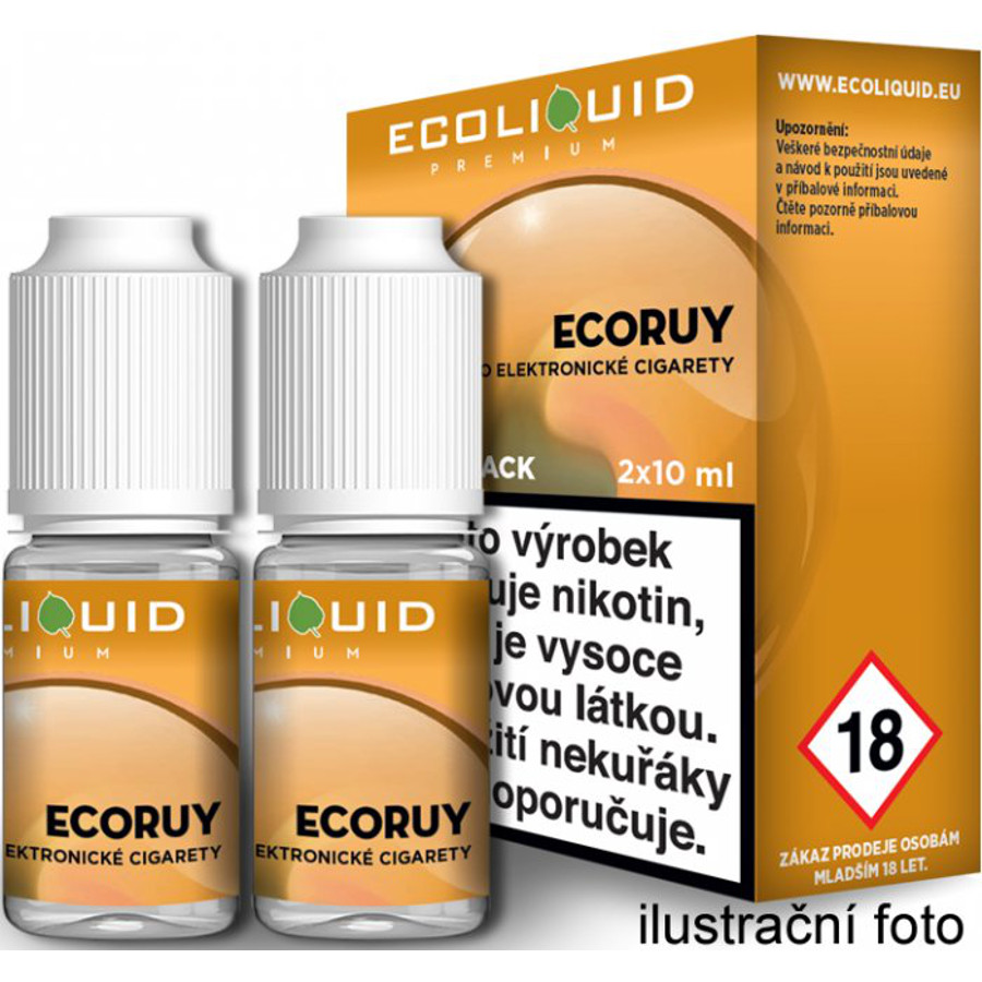 Fotografie ECORUY - český ECOLIQUID - 2x10ml Obsah nikotinu: 18mg