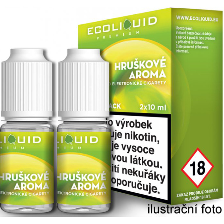 Fotografie HRUŠKA český ECOLIQUID - 2x10ml Obsah nikotinu: 3mg