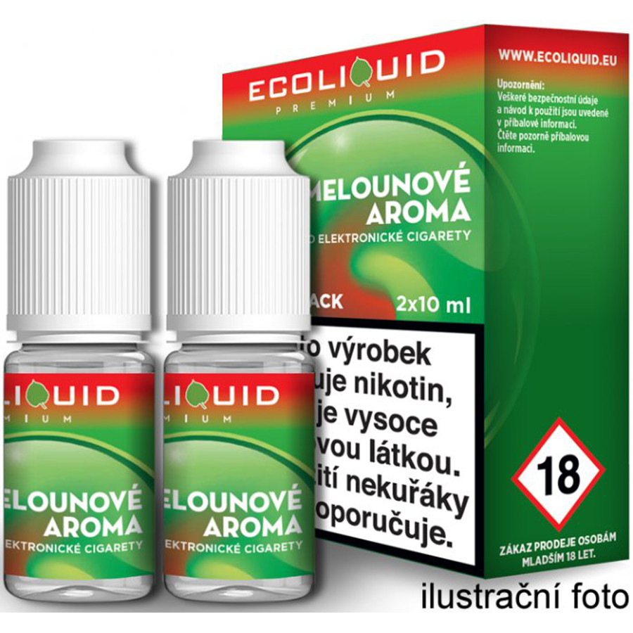 Fotografie MELOUN - český ECOLIQUID - 2x10ml Obsah nikotinu: 6mg