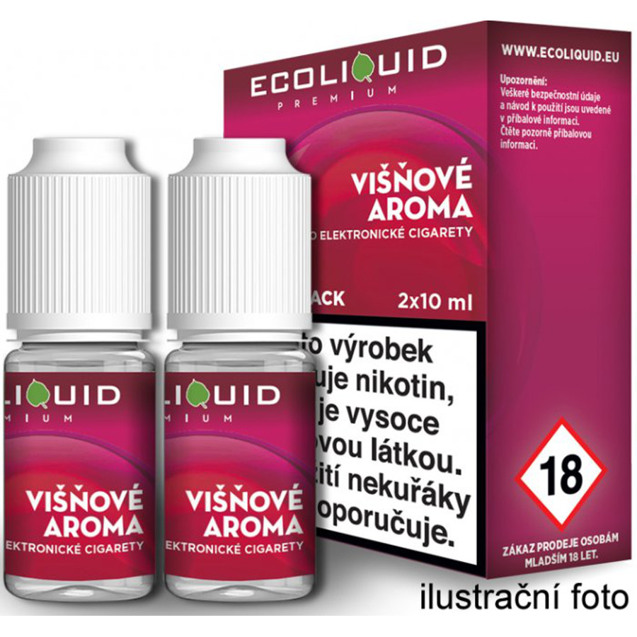 Ecoliquid (CZ) VIŠEŇ - český ECOLIQUID - 2x10ml Obsah nikotinu: 0mg