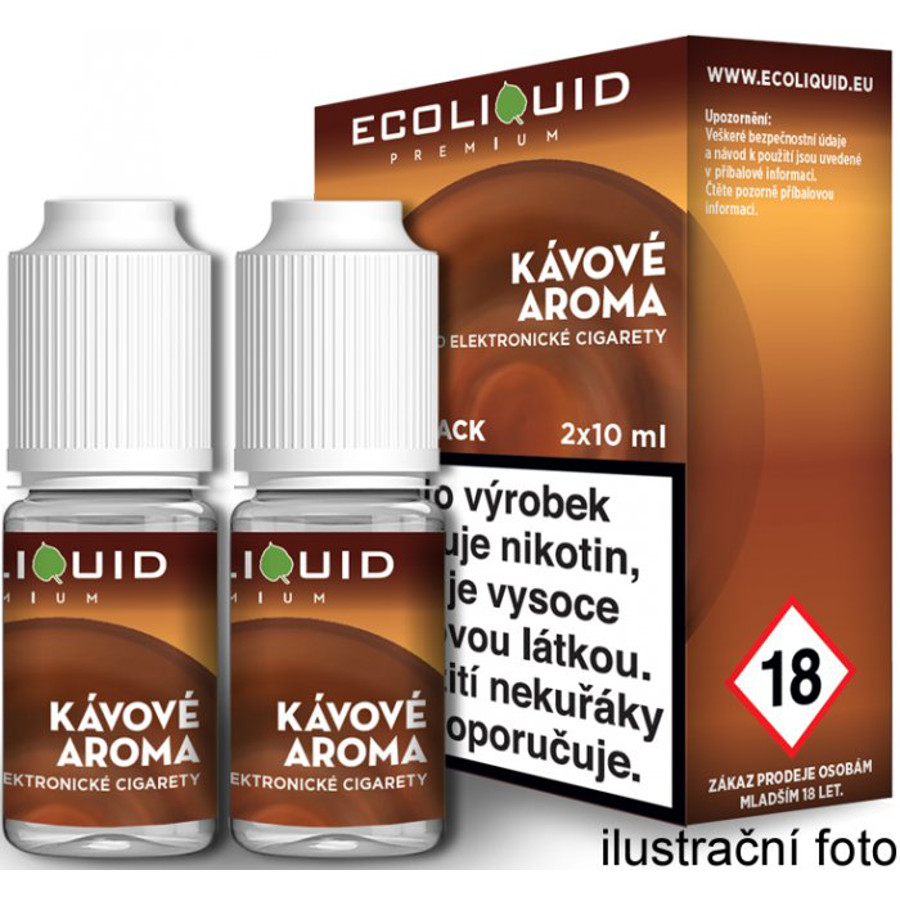 Ecoliquid (CZ) KÁVA - český ECOLIQUID - 2x10ml Obsah nikotinu: 6mg