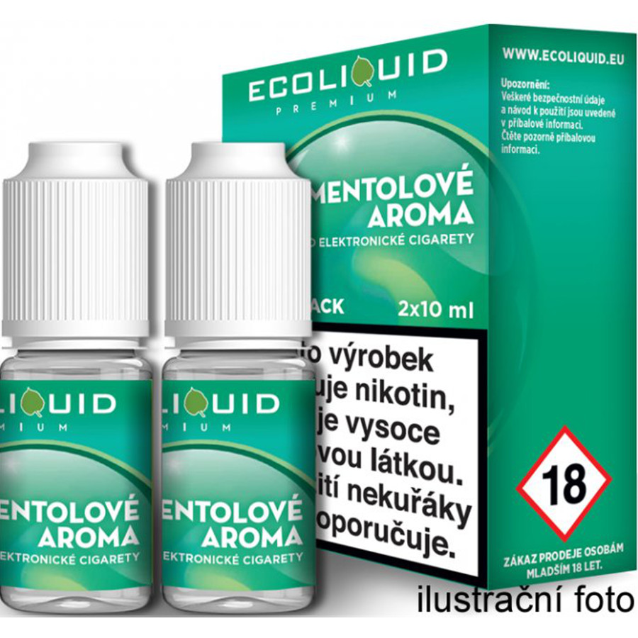 Ecoliquid (CZ) MENTOL český ECOLIQUID - 2x10ml Obsah nikotinu: 6mg