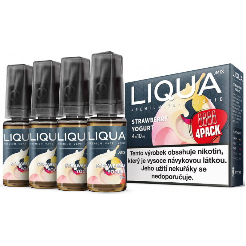 Fotografie Jahodový jogurt / Strawberry Yogurt - LIQUA Mixes 4x10ml Obsah nikotinu: 3mg