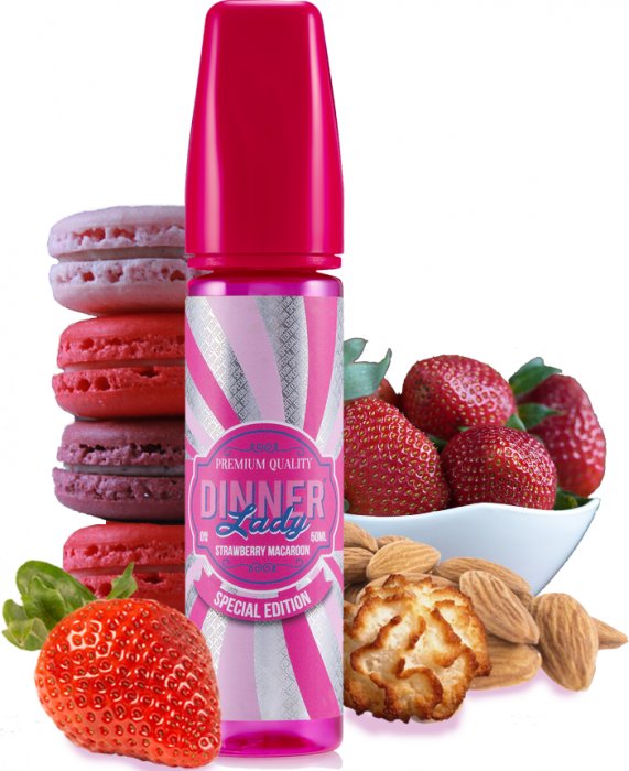 Fotografie Příchuť Dinner Lady Shake and Vape Deserts 20ml Strawberry Macaron