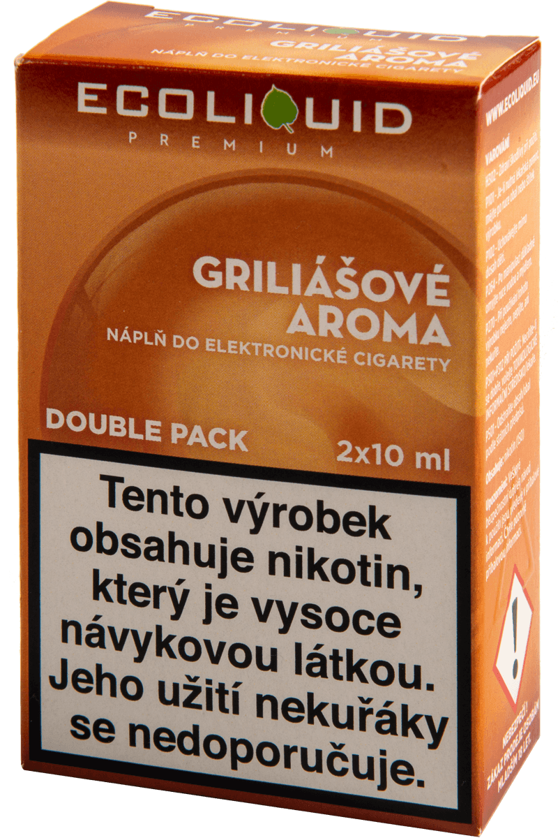 Ecoliquid (CZ) GRILIÁŠOVÁ NÁPLŇ - český ECOLIQUID - 2x10ml Obsah nikotinu: 18mg