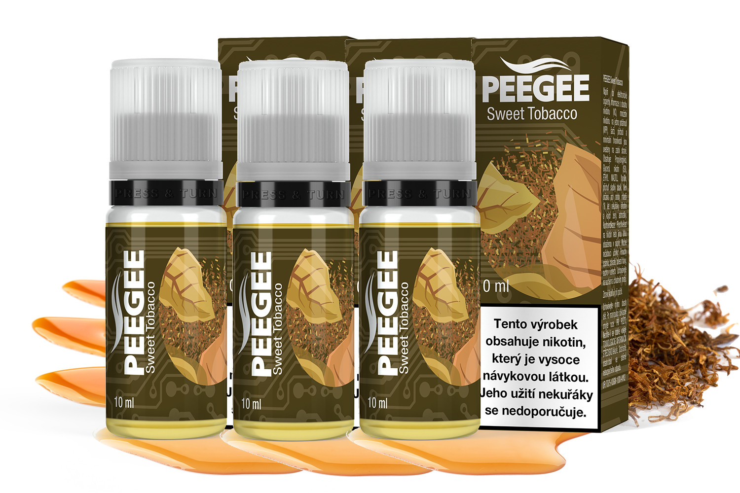 PEEGEE - Sladký tabák (Sweet Tobacco) 3x10ml Obsah nikotinu: 18mg