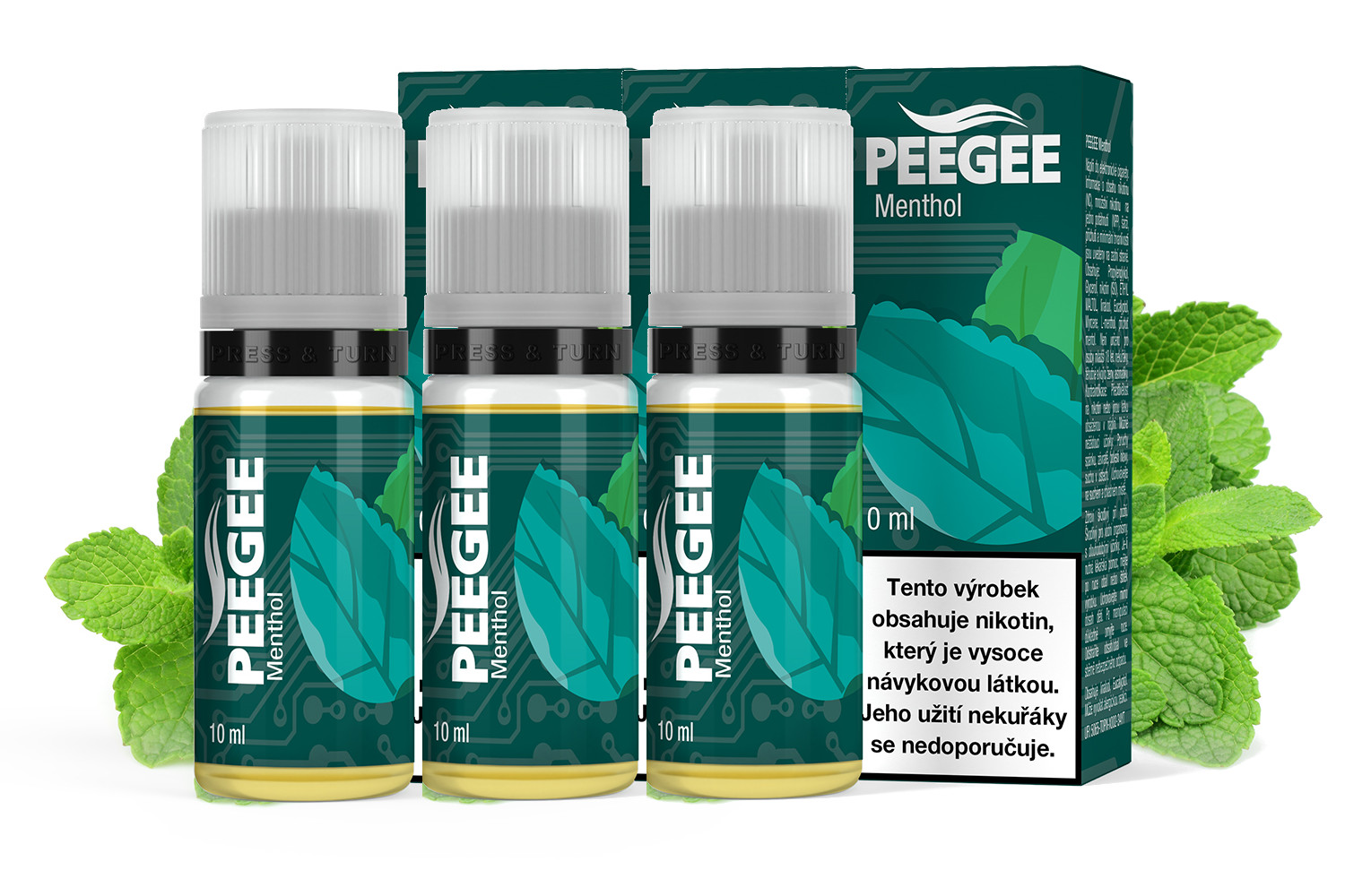 PEEGEE - Mentol (Menthol) 3x10ml Obsah nikotinu: 12mg