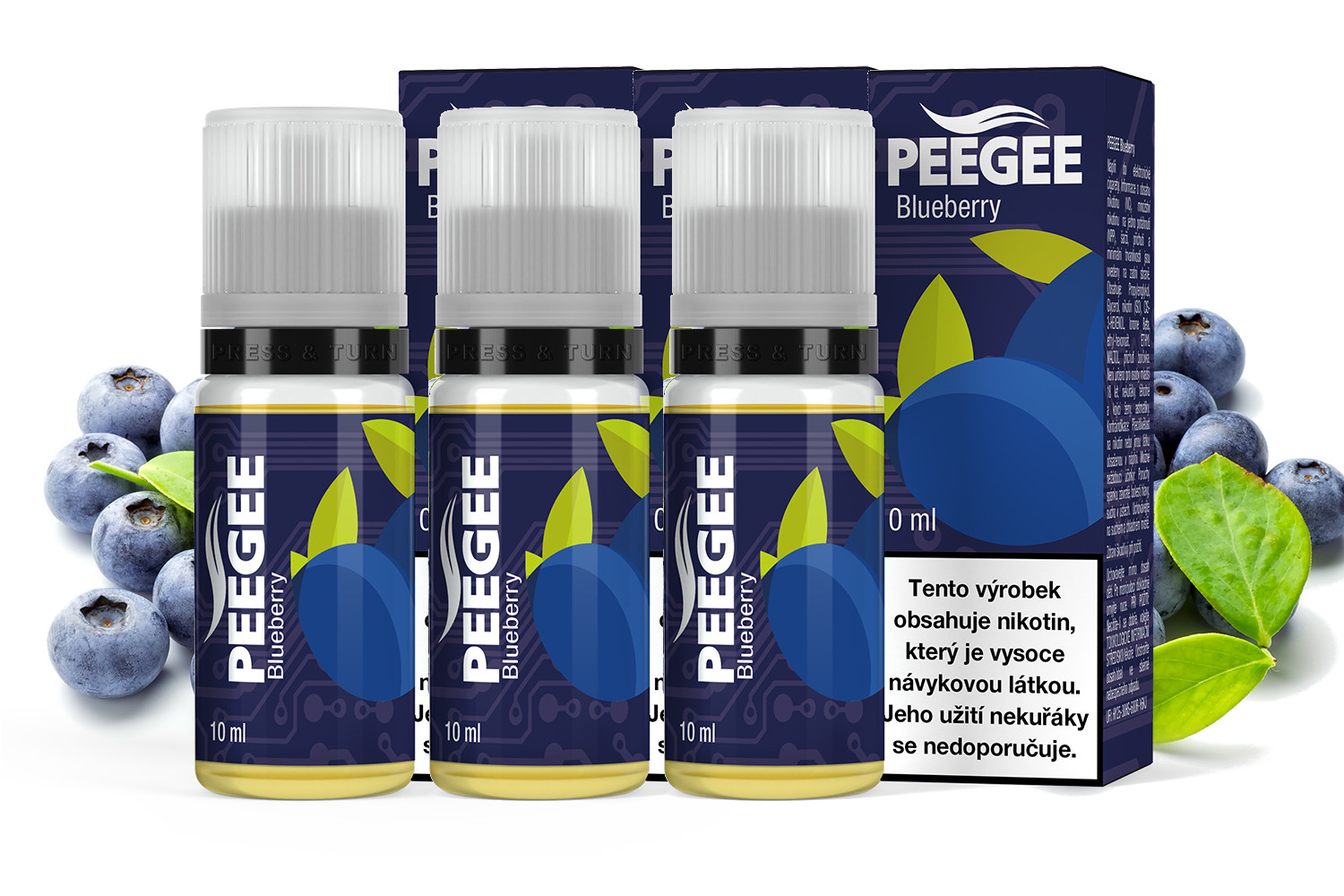 PEEGEE - Borůvka (Blueberry) 3x10ml Obsah nikotinu: 6mg