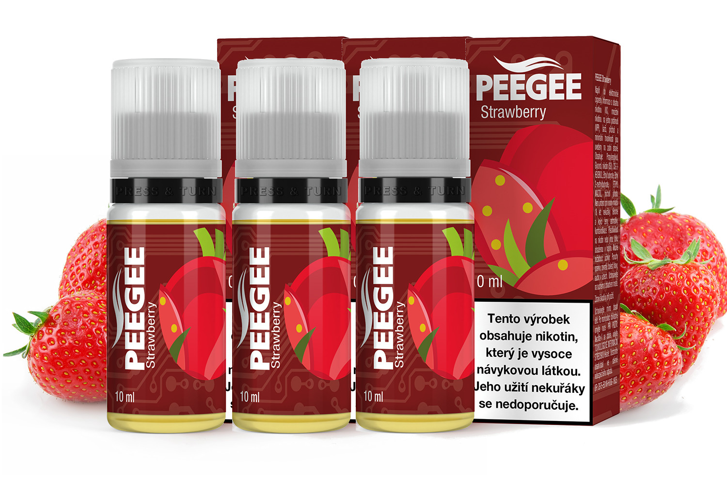 PEEGEE - Jahoda (Strawberry) 3x10ml Obsah nikotinu: 12mg
