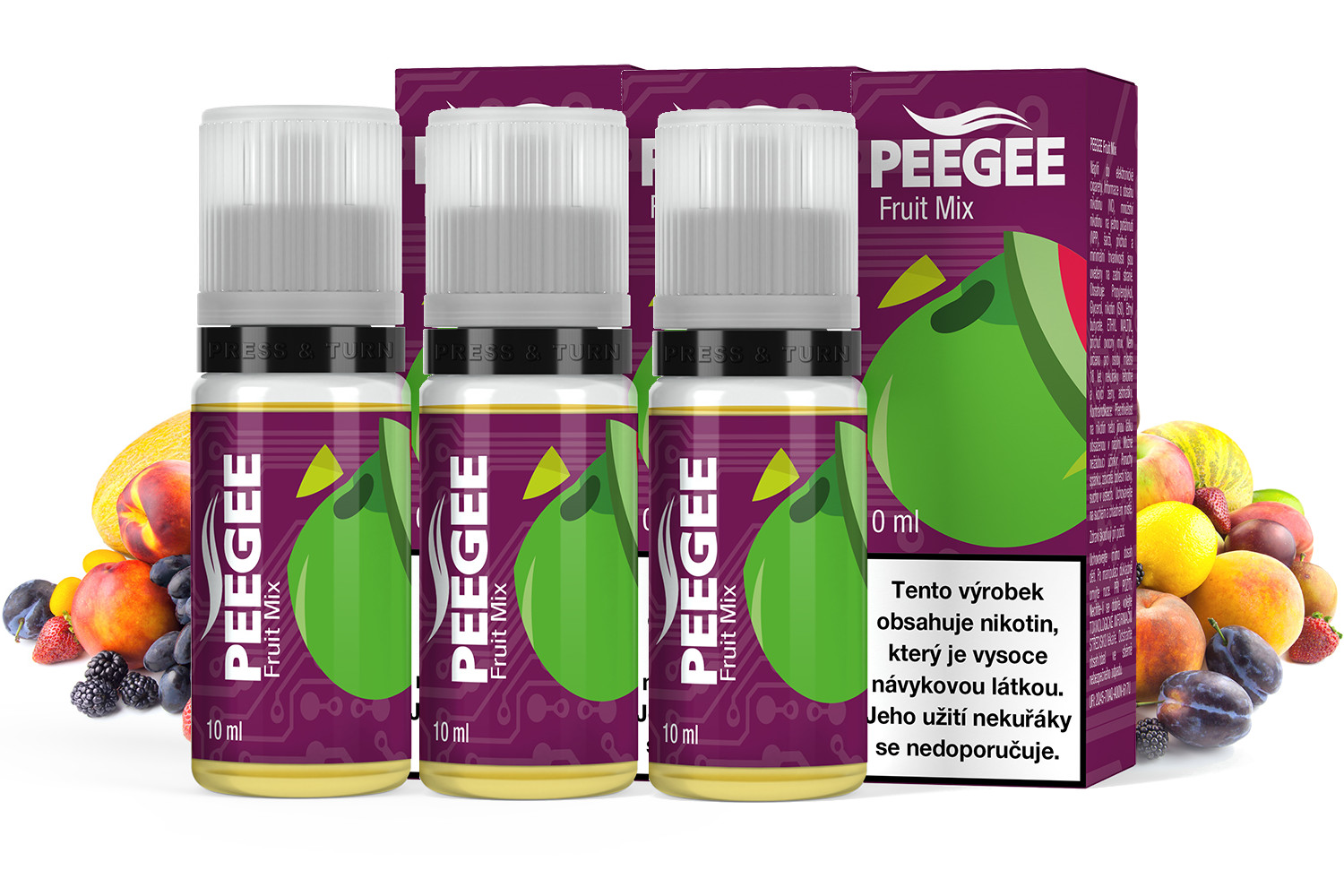 PEEGEE - Ovocná směs (Fruit Mix) 3x10ml Obsah nikotinu: 18mg