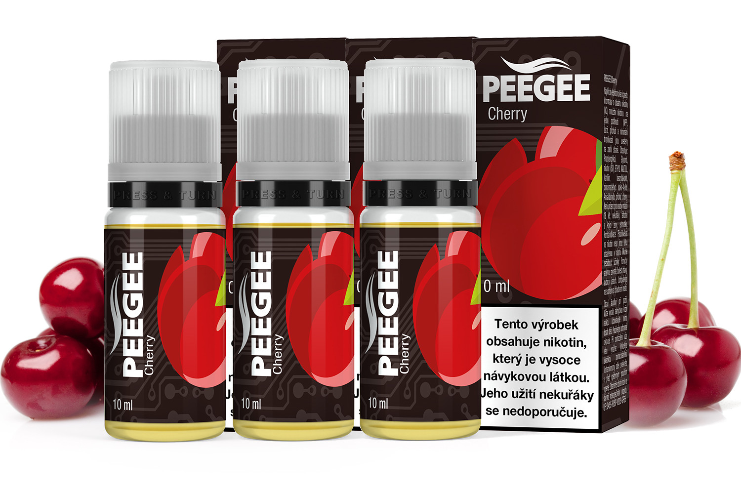 PEEGEE - Višeň (Cherry) 3x10ml Obsah nikotinu: 6mg