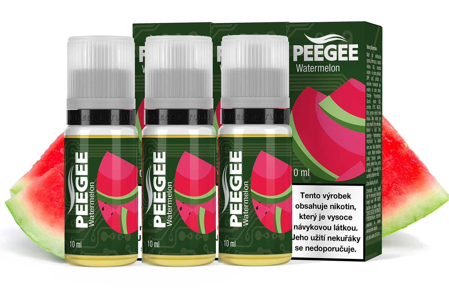 PEEGEE - Vodní meloun (Watermelon) 3x10ml Obsah nikotinu: 6mg