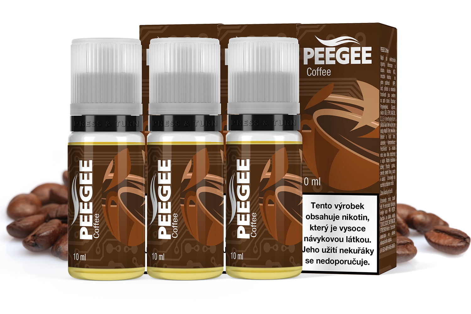 PEEGEE - Káva (Coffee) 3x10ml Obsah nikotinu: 12mg