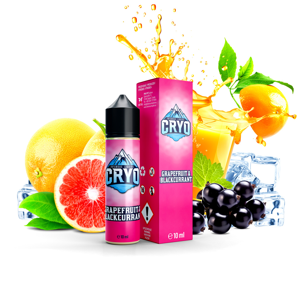 Příchuť Infamous Cryo Shake and Vape 10ml Grapefruit and Blackcurrant