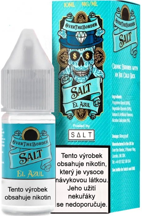 Fotografie Liquid Juice Sauz SALT Over The Border El Azul 10ml Obsah nikotinu: 10mg