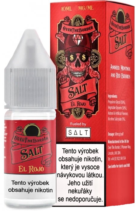 Fotografie Liquid Juice Sauz SALT Over The Border El Rojo 10ml Obsah nikotinu: 5mg