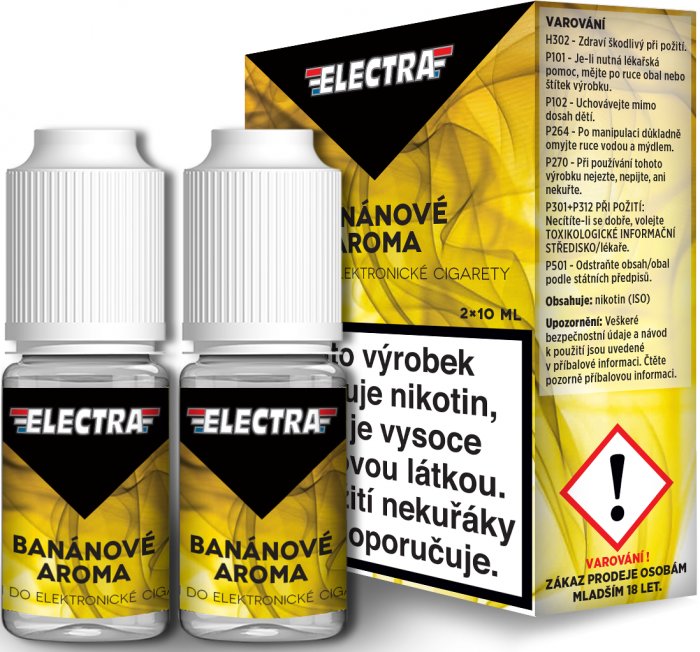 Ecoliquid (CZ) Banán - ELECTRA - český liquid - 2x10ml Obsah nikotinu: 12mg