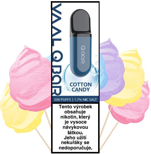 VAAL Q Bar by Joyetech - jednorázová elektronická cigareta 17mg Cotton Candy (cukrová vata)