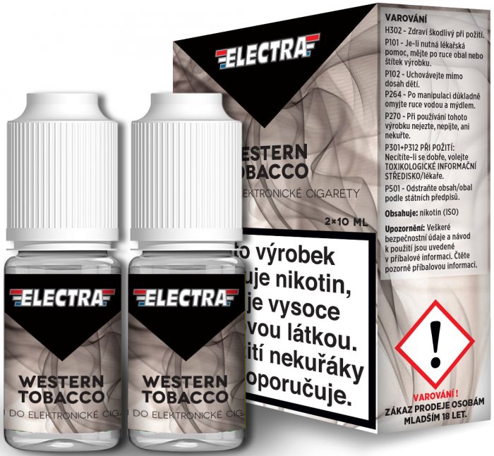 Fotografie Western Tobacco - ELECTRA - český liquid - 2x10ml Obsah nikotinu: 18mg