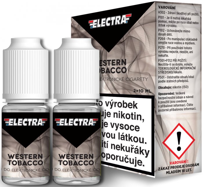 Ecoliquid (CZ) Western Tobacco - ELECTRA - český liquid - 2x10ml Obsah nikotinu: 3mg