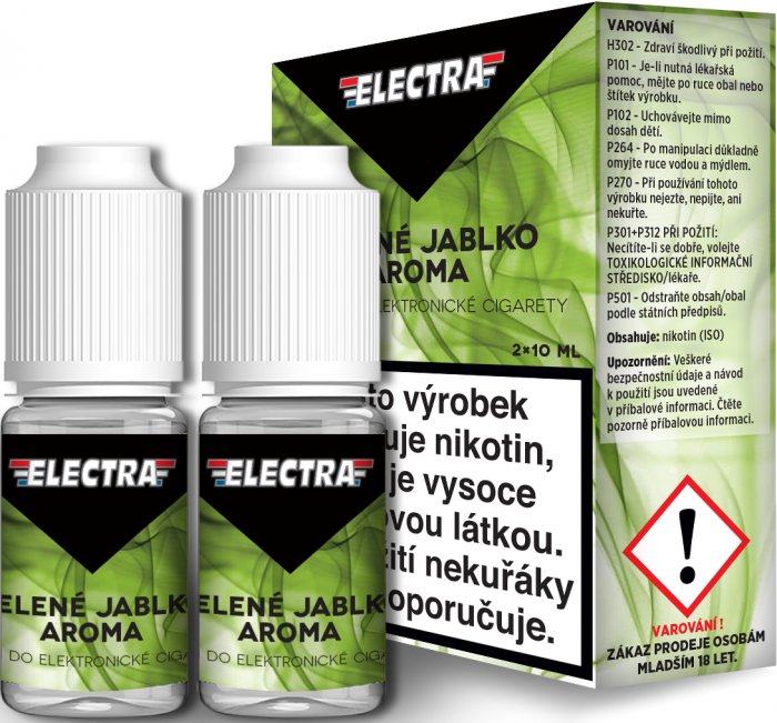 Ecoliquid (CZ) Zelené jablko - ELECTRA - český liquid - 2x10ml Obsah nikotinu: 0mg