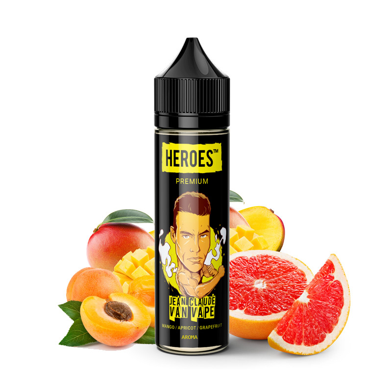 Fotografie Příchuť Heroes: Jean Claude Van Vape (Mango, meruňka, grep) 20ml