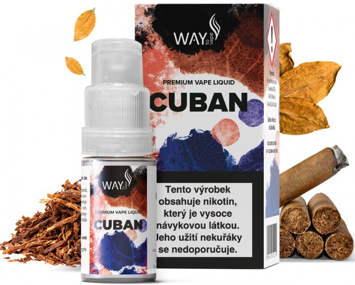 E-liquid WAY to Vape Cuban 10ml (doutníkový tabák) Obsah nikotinu: 6mg