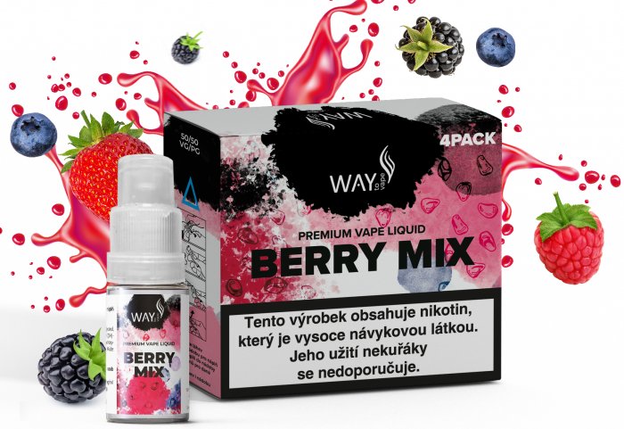 Fotografie E-liquid WAY to Vape Berry Mix 4x10ml (lesní směs) Obsah nikotinu: 6mg