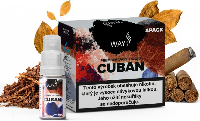 Fotografie E-liquid WAY to Vape Cuban 4x10ml (doutníkový tabák) Obsah nikotinu: 6mg