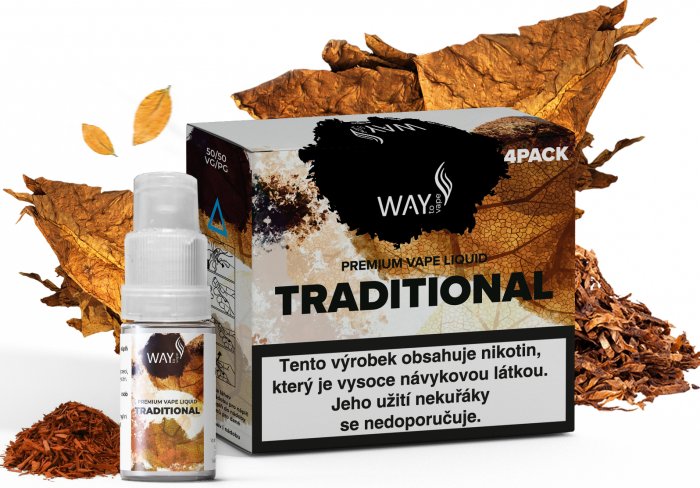 E-liquid WAY to Vape Traditional 4x10ml (Tradiční tabák) Obsah nikotinu: 3mg