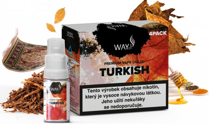 E-liquid WAY to Vape Turkish 4x10ml (Turecký tabák) Obsah nikotinu: 3mg
