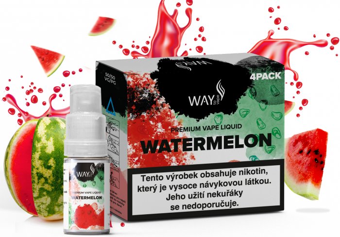 Fotografie E-liquid WAY to Vape Watermelon 4x10ml (vodní meloun) Obsah nikotinu: 3mg