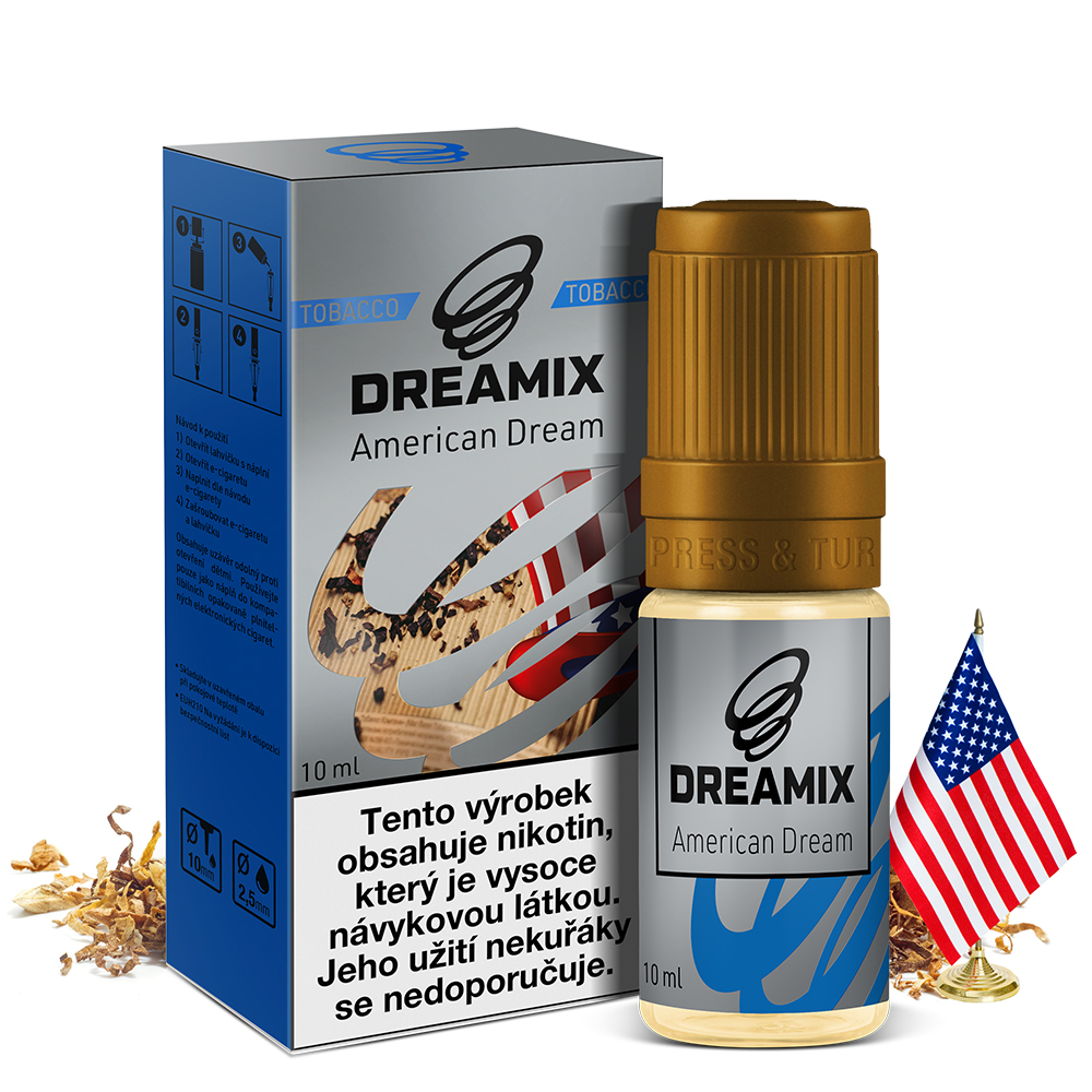 DREAMIX - Americký tabák (AMERICAN DREAM) 10ml Obsah nikotinu: 18mg