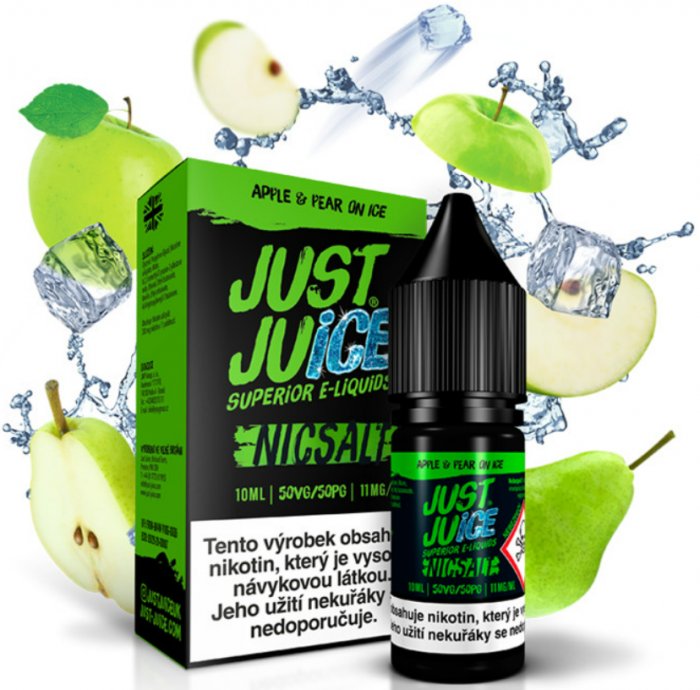 Just Juice SALT Apple & Pear On Ice 10ml (Ledové jablko a hruška) Obsah nikotinu: 11mg