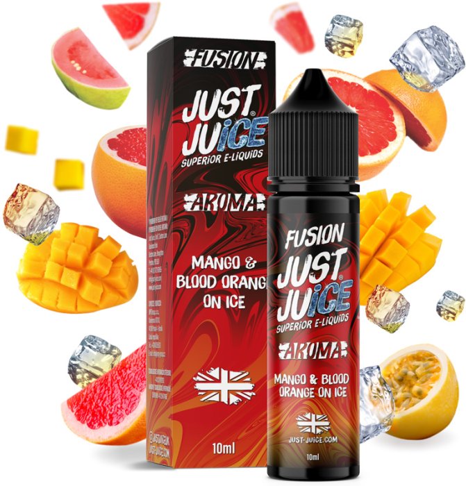 Fotografie Příchuť Just Juice S&V 10ml Fusion ICE Mango & Blood Orange On Ice
