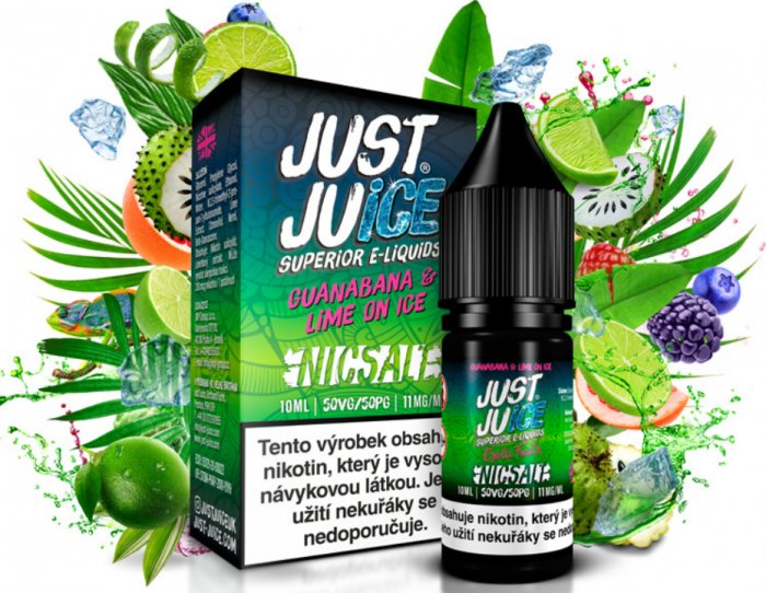 Liquid Just Juice SALT Guanabana & Lime On Ice 10ml Obsah nikotinu: 20mg