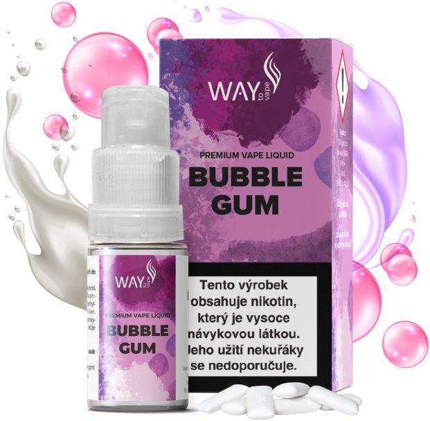 Fotografie Liquid WAY to Vape Bubble Gum 10ml (Žvýkačka) Obsah nikotinu: 3mg