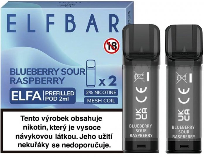 Fotografie Elf Bar ELFA Pods cartridge - Borůvka s malinou (Blueberry Sour Raspberry) 2ks