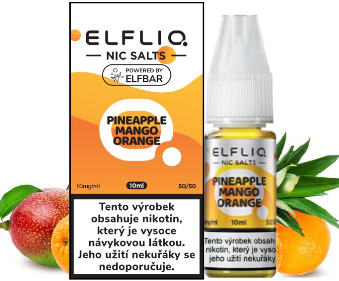 Fotografie ELFLIQ Nic SALT Pineapple Mango Orange 10ml Obsah nikotinu: 10mg