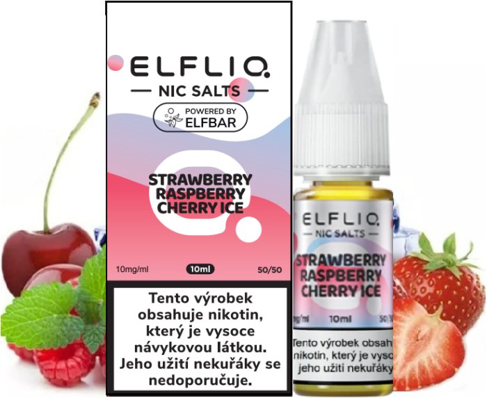 Fotografie ELFLIQ Nic SALT Strawberry Raspberry Cherry Ice 10ml Obsah nikotinu: 20mg