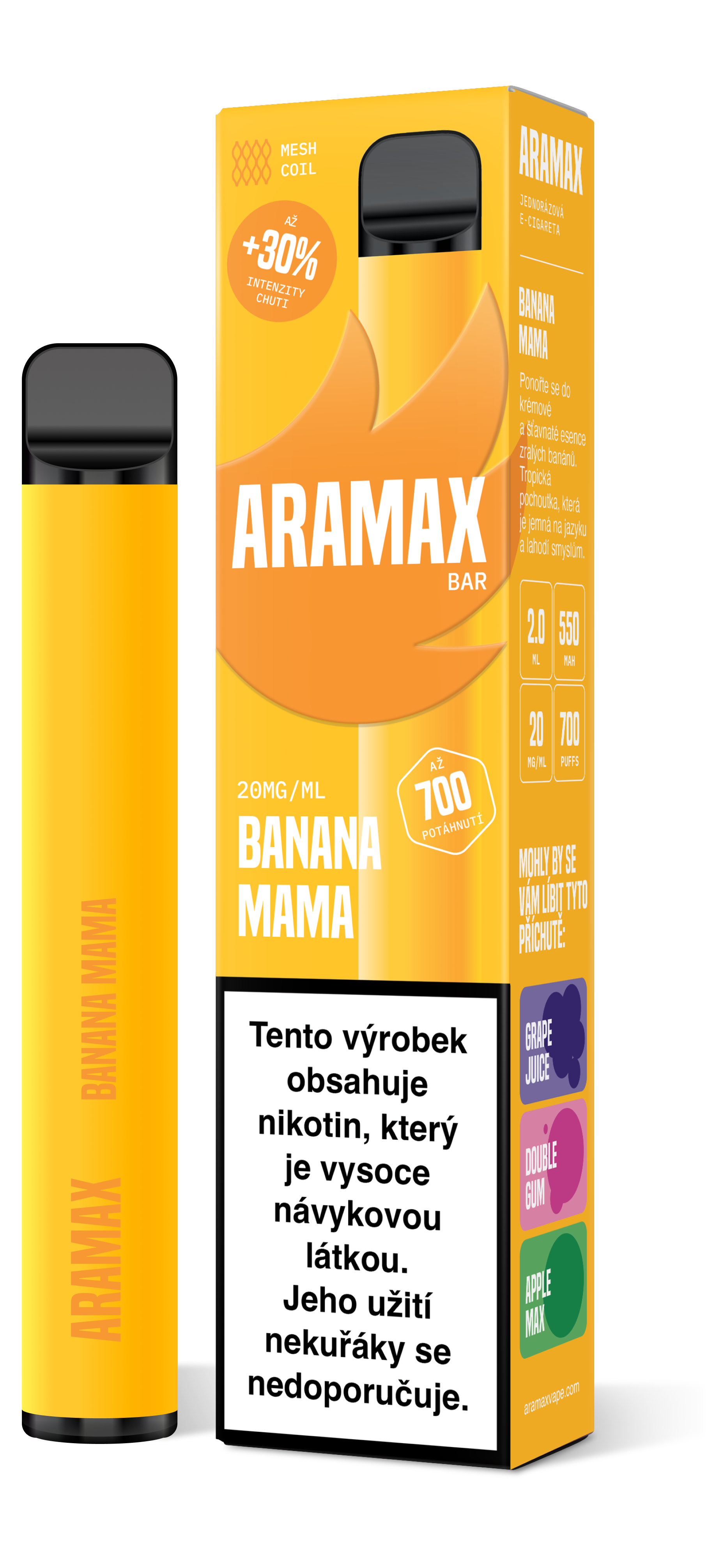 Aramax Bar 700 Banana Mama 20mg 700 potáhnutí