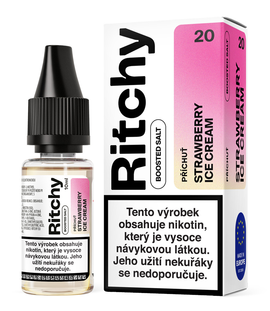 Ritchy Salt - Strawberry Ice Cream (Jahodová zmrzlina) 10ml Obsah nikotinu: 10mg