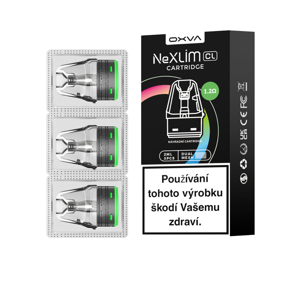 OXVA NeXLIM CL cartridge 2ml 3Pack Odpor: 1.2 Ohm