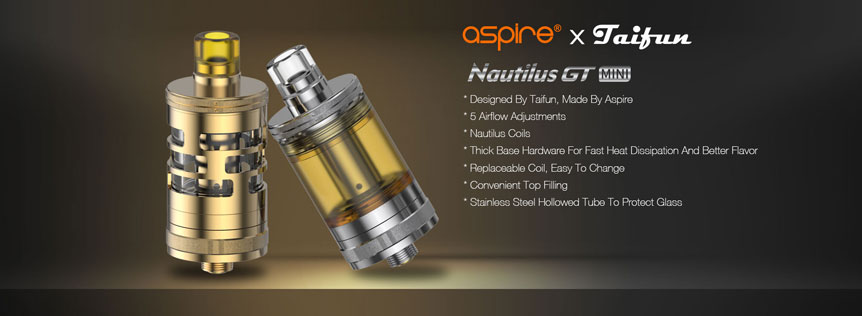 Clearomizer aSpire Nautilus GT Mini, hợp tác với Taifun