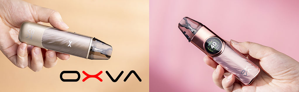 OXVA NeXLIM Go, pohodlné držení, logo výrobce