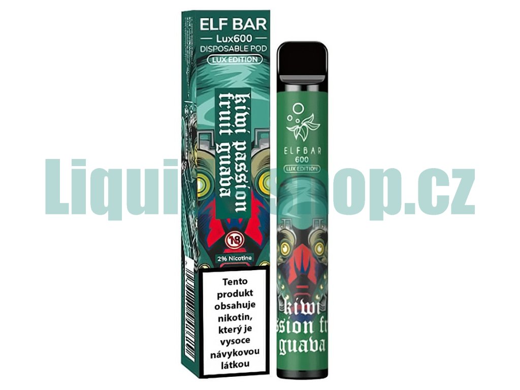 Elf Bar 600 Lux Edition - 20mg - Kiwi Passion Fruit Guava (Kiwi, Marakuja, Kvajáva), produktový obrázek.