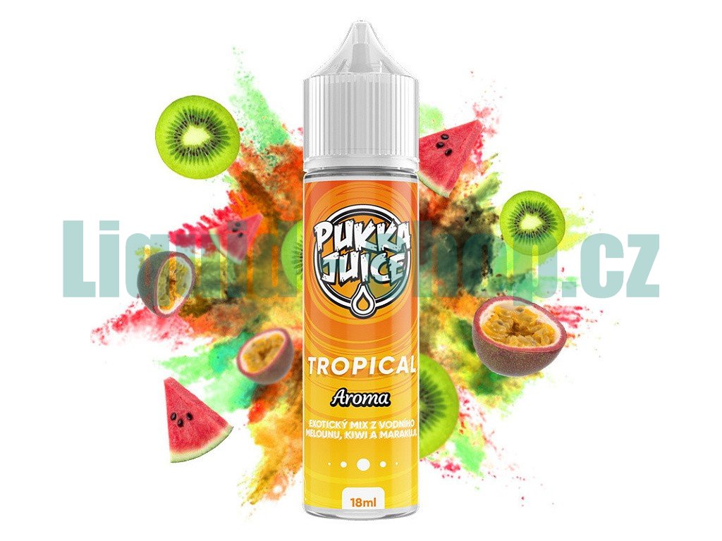 Pukka Juice - Shake & Vape - Tropical (Tropický koktejl) - 18ml, produktový obrázek.