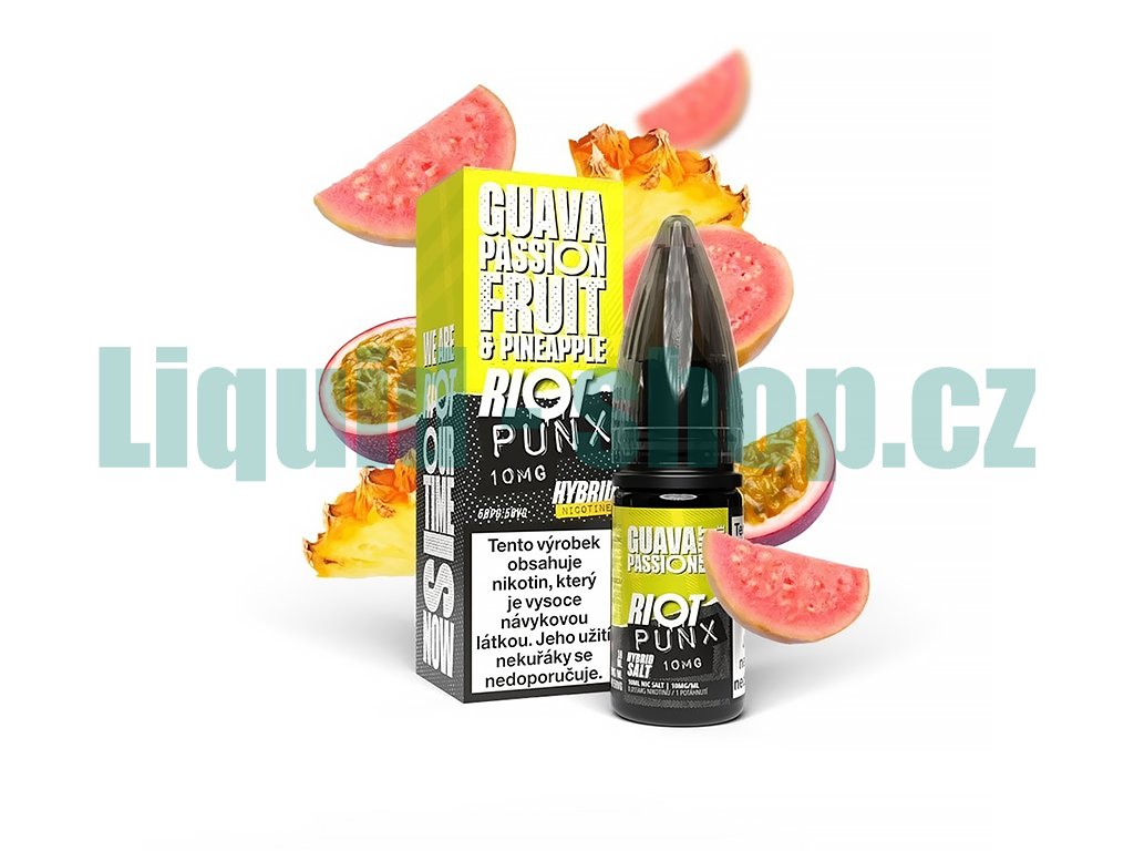 Riot SALT Hybrid - Guava, Passionfruit & Pineapple - 10mg, produktový obrázek.