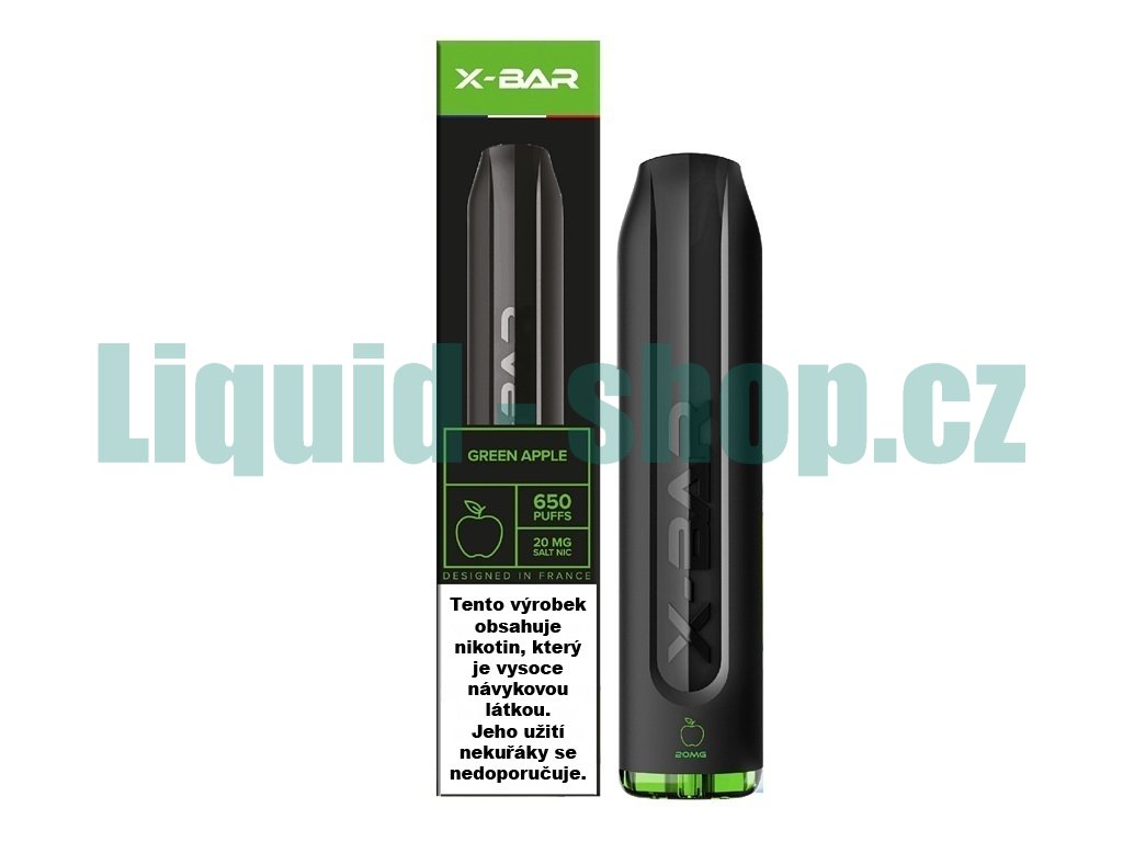 J-Well X BAR - 20mg - Green Apple (Zelené jablko), produktový obrázek.